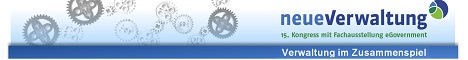 Kongress „neueVerwaltung“ Frühbucherrabatt sichern
Noch bis zum 31. März können sich Frühbucher zum Preis
von 380 Euro für den 15. Kongress neueVerwaltung anmelden
(6. und 7. Mai 2014, CCL in Leipzig). Danach beträgt die
Teilnahmegebühr 450 Euro.
Das diesjährige Motto lautet „Verwaltung im Zusammenspiel“.
Schirmherr der Veranstaltung ist Stanislaw Tillich,
Ministerpräsident des Freistaates Sachsen.
Im Forenstrang „Kommunale Netzwerke“ zeigt die Veranstaltung
Möglichkeiten des Zusammenspiels von Social Media, Mobile
Government und E-Partizipation auf.
Mehr Informationen unter www.neueVerwaltung.de