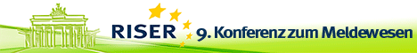 9. RISER-Konferenz
Die 9. RISER-Konferenz am 07.06.2018 nimmt unter dem Titel
„Digitalisierung im Meldewesen - Ein Ausblick auf kommende
Veränderungen“ geplante Registermodernisierungen in den
Fokus. Weiterer Schwerpunkt sind Auswirkungen der
EU-DSGVO auf das Meldewesen. Die Konferenz findet im
DBB-Forum in Berlin statt. Sie richtet sich an Fachpublikum
aus Meldewesen und datenverarbeitender Wirtschaft.
Mehr Informationen unter: www.riserid.eu/9-riser-konferenz