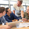 Am Gymnasium Würselen lernen die Schüler mit Tablett-Computern.