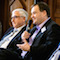 Staatssekretär Richter (2.v.l.) und Dr. Michael Wandersleb (rechts) bei der 6. Digitalisierungskonferenz in Halle (Saale).