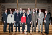 Im Rathaus in Münster trafen sich auf Einladung von Oberbürgermeister Markus Lewe (vordere Reihe, Mitte) NRW-Großstädte und Deutscher Städtetag, um Kooperationsfelder festzulegen.