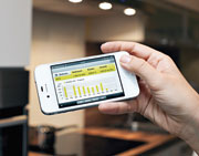 Smartphone-Apps zeigen Informationen über Energieverbrauch und -kosten.