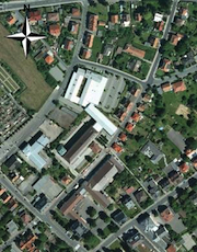 Luftbild der Verwaltung des Vogelsbergkreises.