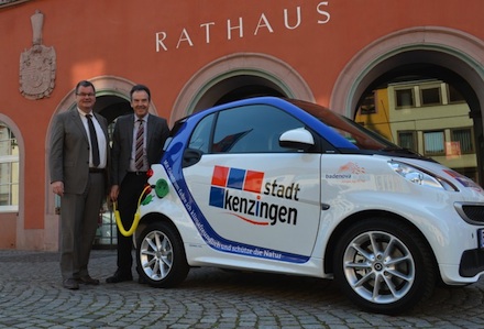 In Kenzingen liefert jetzt ein Elektro-Smart Daten zum Mobilitätsverhalten kommunaler Fuhrparkfahrzeuge.