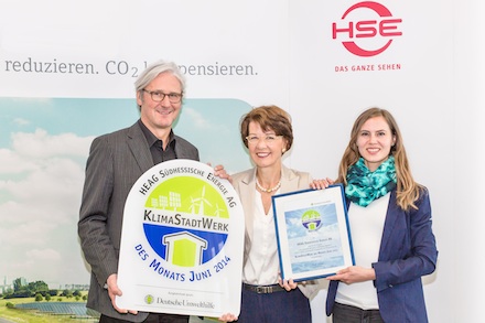 Der Darmstädter Energieversorger HSE wird von der Deutschen Umwelthilfe zum KlimaStadtWerk des Monats Juni ernannt.