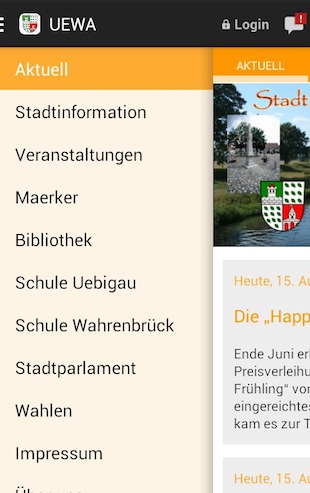 Die Stadt Uebigau-Wahrenbrück informiert auch mobil.