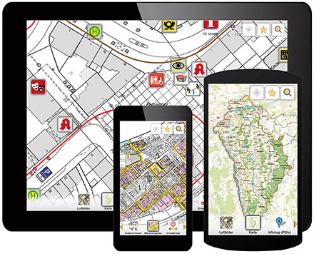 Für den mobilen Einsatz: die Geodaten-App Neu-Ulm.