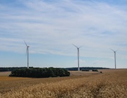 Windpark Maßbach: Insgesamt fünf Windenergieanlagen sorgen für rund 30 Millionen Kilowattstunden Strom jährlich.