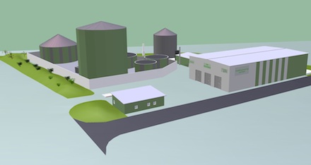Bioenergiezentrum Hochfranken im Modell: Ende des Jahres 2014 soll eine große Anlage zur Bioabfallvergärung in Betrieb gehen.