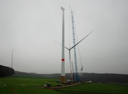 Windpark Altertheim: Die letzte Sternmontage erfolgte bei trübem Wetter. 