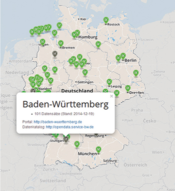 Open Data Map: Wenig kommunale Daten.