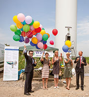 Die Inbetriebnahme von Sachsens bislang größtem Windpark-Projekt wurde von dem Unternehmen WSB gefeiert. 