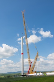 Der Energiedienstleister ESWE Versorgung errichtet in Biedesheim eine 200 Meter hohe Windenergieanlage.