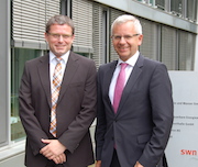 ThEE-Geschäftsführer Thomas Walther (l.) auf Antrittsbesuch bei seinem neuen Aufsichtsratsvorsitzenden Stephan Lommetz.