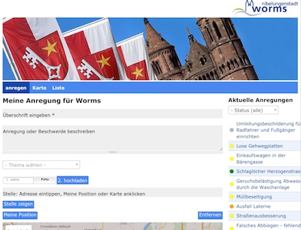 Online können Bürger jetzt Beschwerden und Verbesserungsvorschläge über das Anliegen-Management der Stadt Worms einbringen.