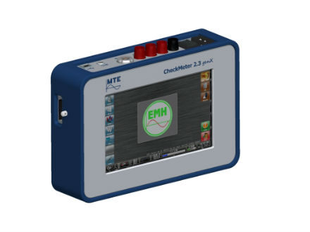 Der tragbare Checkmeter 2.3 genX erlaubt Präzisionsmessungen von ein- und dreiphasigen Elektrizitätszählern.