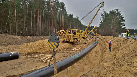 Leitungsbauarbeiten in der Lausitz: Ferngasleitung ist in Betrieb.