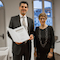 Saarlands Ministerpräsidentin Annegret Kramp-Karrenbauer verlieh den Titel eines Technologierats an Unternehmer David Zimmer, CEO von inexio.