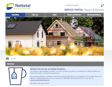 Auf einem neuen Portal können sich die Nutzer über Wohnen, Bauen und Leben in Nettetal informieren. 