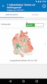 Über eine neue App des Kantons Zürich kann mobil auf Abstimmungsergebnisse von Wahlen zugegriffen werden. 