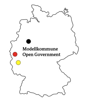 Köln, Bonn, Moers, Oldenburg, Merzenich, Tengen, Brandis, der Saalekreis und der Kreis Maarburg-Biedenkopf sind die Open-Government-Modellkommunen.