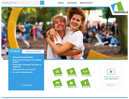 Emotionale Titelbilder statt kühlem Design: Die neue Website der Stadt Diepholz.