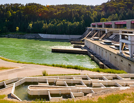 Fischwanderhilfen am Kraftwerk Schwabeck in Kärnten.