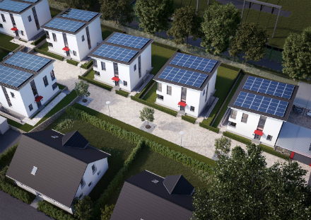 Im Herner Stadtteil Sodingen entstehen sieben Modellhäuser mit Eigenversorgung aus regenerativer Energie.