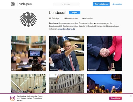Der Deutsche Bundesrat zeigt sich nun auch auf Instagram.