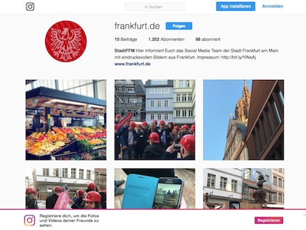Bildkräftig zeigt sich die Stadt Frankfurt am Main jetzt bei Instagram.