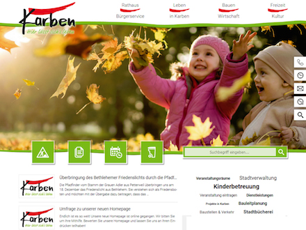 Die Stadt Karben präsentiert ihre neue Website mit integrierten Bürgerservices.