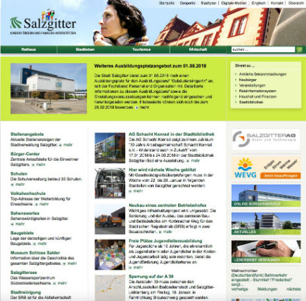 Rund 15,7 Millionen Seitenaufrufe verzeichnete die Website der Stadt Salzgitter im Jahr 2017.