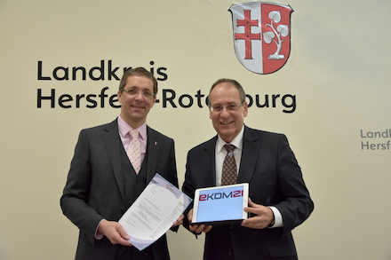 Kreis Hersfeld-Rotenburg und ekom21 vereinbaren enge Zusammenarbeit. 