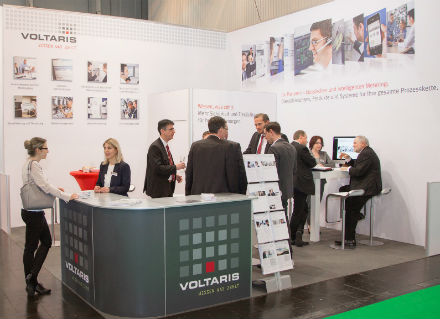 Auf dem Voltaris-Messestand auf der diesjährigen E-world informierten sich die Fachbesucher vor allem zu Mehrwertlösungen für den wettbewerblichen Messstellenbetrieb.
