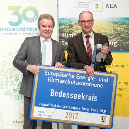 Der Bodenseekreis wurde mit dem European Energy Award in Gold ausgezeichnet.
