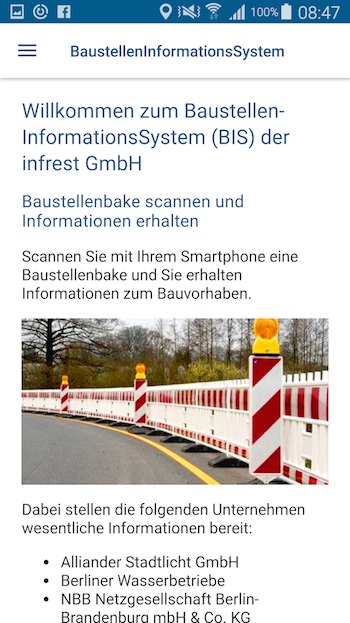Berlin: Via App besser über Tiefbauarbeiten informiert. 