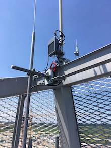 München: Antenne für das neue LoRa-Netz auf dem Heizwerk Freiham. 