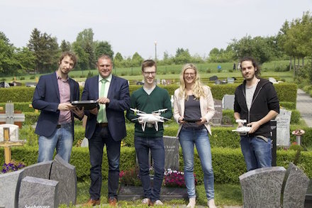 Gemeinde Kürnach: Drohnenbefliegung bringt dreidimensionalen Plan für die Friedhofsverwaltung. 