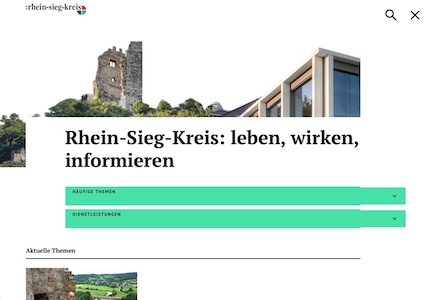 Mit neu gestalteter Website präsentiert sich der Rhein-Sieg-Kreis.