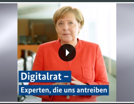 Bundeskanzlerin Angela Merkel im Video-Podcast: Digitalrat wird viele neue Ideen bringen.