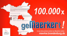 Maerker Brandenburg: 100.000-ster Hinweis auf der Plattform eingegangen.