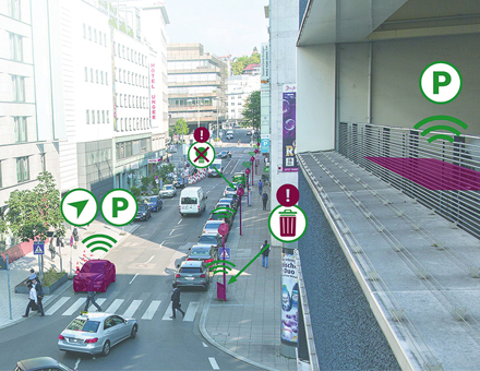 Sensoren liefern die Informationen für die intelligente Stadt.