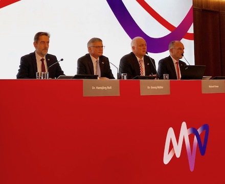 Der MVV-Vorstand auf der diesjährigen Bilanzpressekonferenz in Frankfurt.