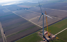 Enercon hat einen Prototypen der neuen EP3-Serie im Windenergie-Testfeld Wieringermeer in den Niederlanden errichtet.