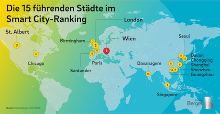 Die 15 führenden Städte im Smart-City-Ranking.
