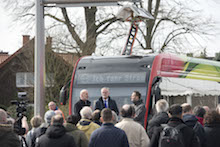 „Wir fahren Strom“ heißt es ab Samstag auf der neuen E-Buslinie M1 zwischen Düstrup und Haste.