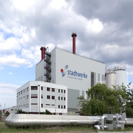 Heizkraftwerk der Stadtwerke Frankfurt (Oder): Am Kraftwerksstandort wird eine neue KWK-Anlage gebaut.