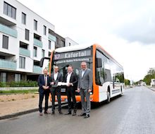 Die elektrische Buslinie im neu gestalteten Mannheimer Stadtquartier Franklin wurde jetzt symbolisch in Betrieb genommen.