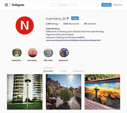 Nürnberg zählt zu den Vorreitern der Instagram-Nutzung. 