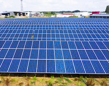 Die neue Photovoltaikanlage von ABO Wind in einem Gewerbegebiet in Dülmen ist seit Ende Juli in Betrieb.